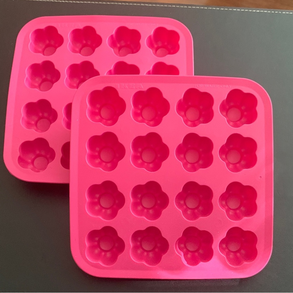 IKEA Pink Silicone Flower Molds
